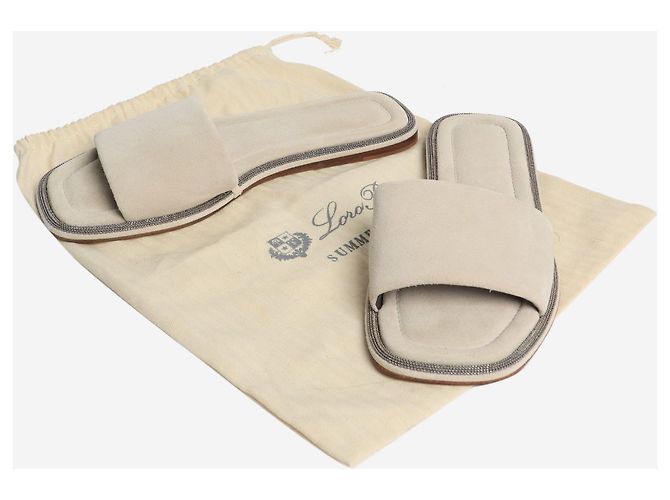 Brunello Cucinelli Mules en daim gris - taille EU 37 (UK 4) - vue 6