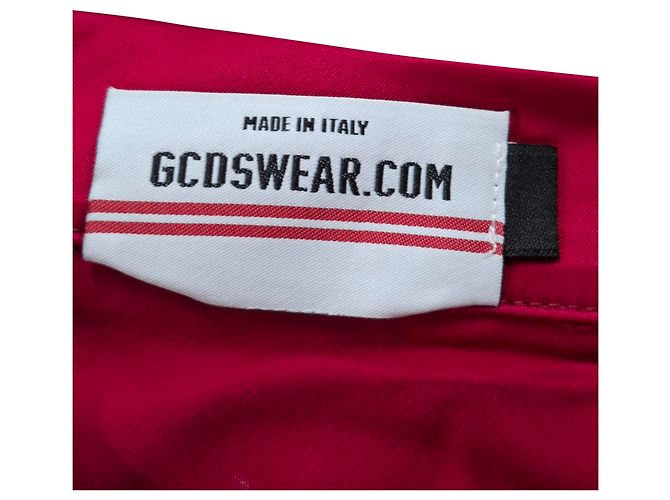 Falda mini fruncida con cordón GCDS en viscosa rosa - vista 3