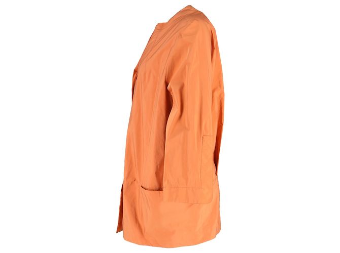Chaqueta sin cuello Marni en nylon naranja Coral - vista 2
