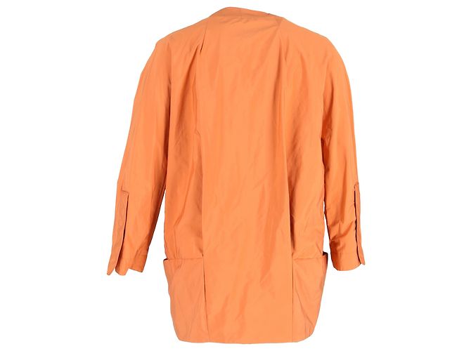 Chaqueta sin cuello Marni en nylon naranja Coral - vista 3