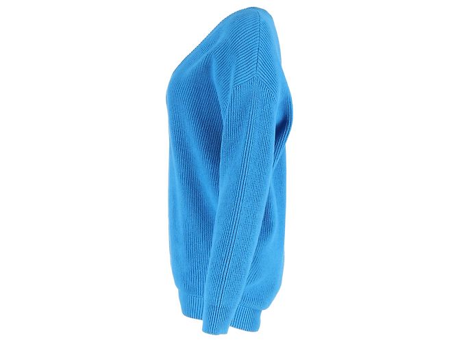 Everyday Balenciaga V-Ausschnitt Pullover aus blauer Baumwolle - Ansicht 2