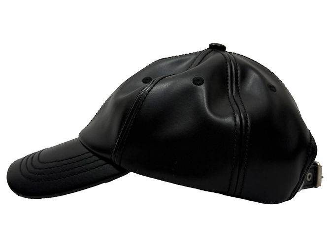 Cappellino da baseball Acne Studios in pelle sintetica nera - vista 4
