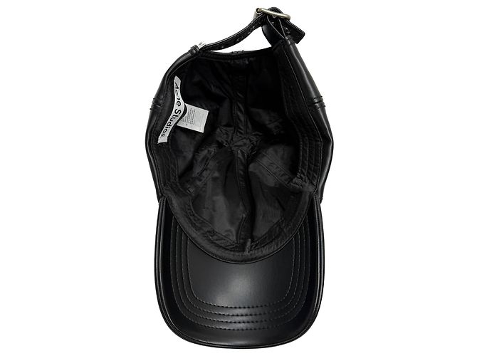 Cappellino da baseball Acne Studios in pelle sintetica nera - vista 6