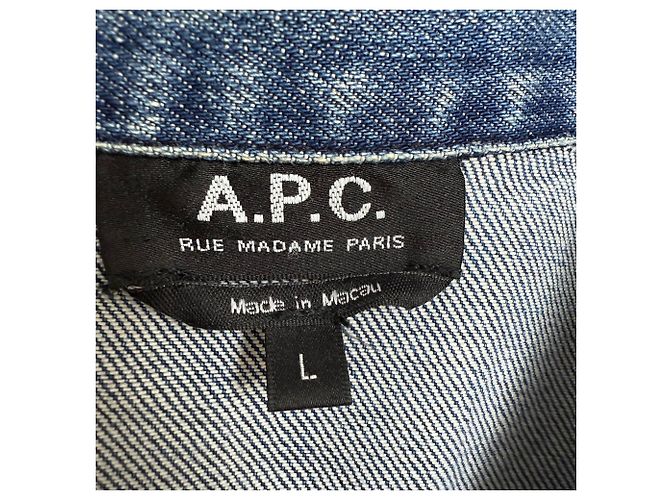 Apc Chaqueta abotonada A.P.C. con bolsillos en el pecho en denim azul - vista 4