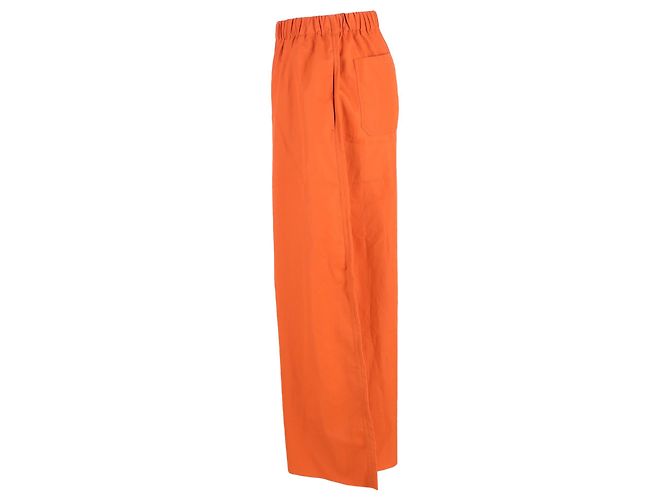 Pantalones Palazzo de Popelín Naranja de Algodón Max Mara Navigli Coral - vista 2