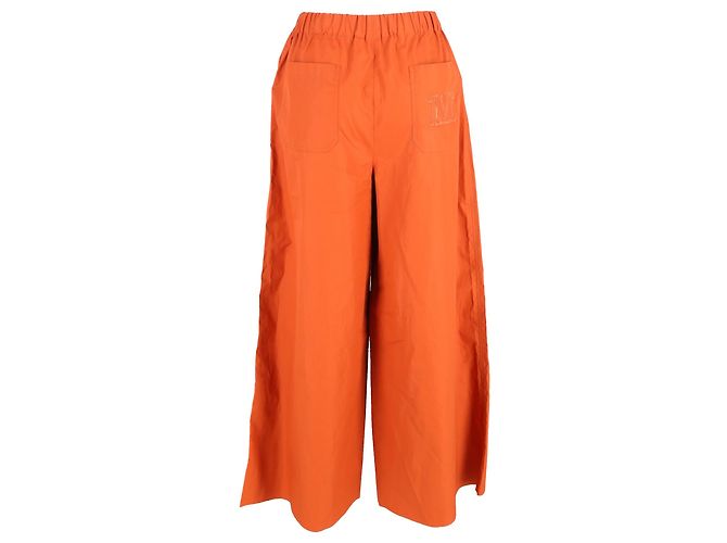 Pantalones Palazzo de Popelín Naranja de Algodón Max Mara Navigli Coral - vista 3