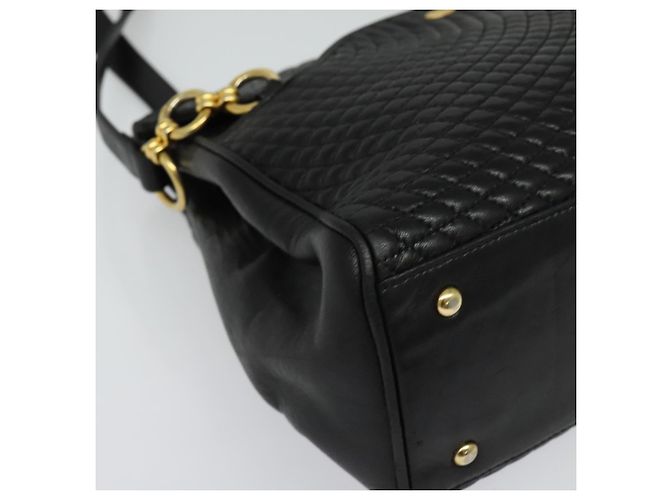 BALLY Borsa a Spalla in Pelle Trapuntata con Catena Nera Oro Auth BA4040 Nero D'oro - vista 10