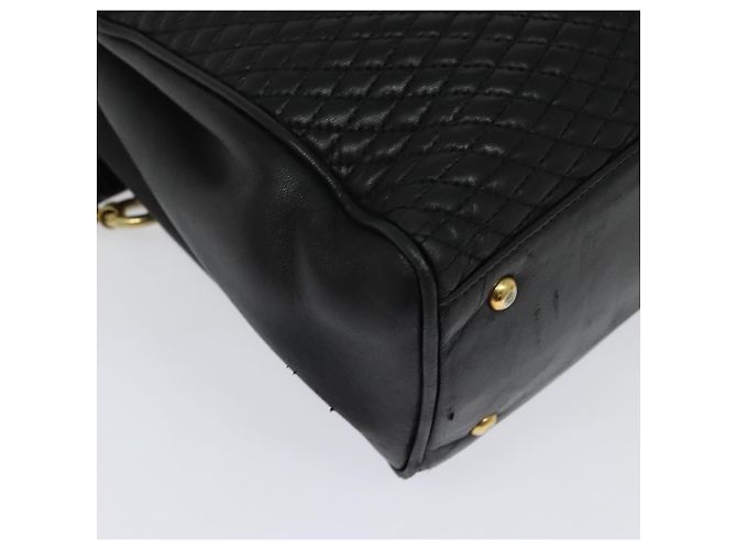 BALLY Borsa a Spalla in Pelle Trapuntata con Catena Nera Oro Auth BA4040 Nero D'oro - vista 12