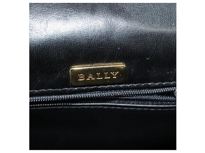BALLY Borsa a Spalla in Pelle Trapuntata con Catena Nera Oro Auth BA4040 Nero D'oro - vista 16