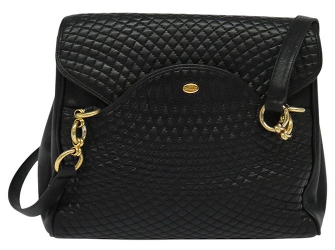 BALLY Borsa a Spalla in Pelle Trapuntata con Catena Nera Oro Auth BA4040 Nero D'oro - vista 2