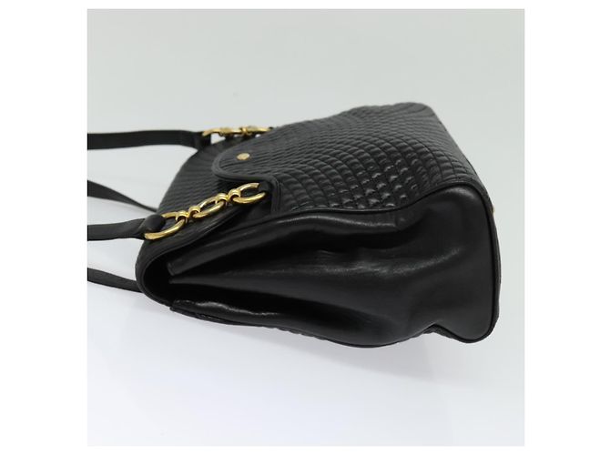 BALLY Borsa a Spalla in Pelle Trapuntata con Catena Nera Oro Auth BA4040 Nero D'oro - vista 4