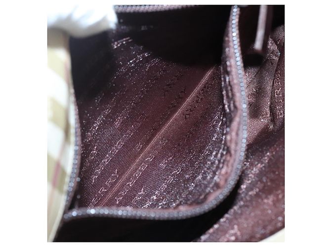 Borsa a mano in PVC beige con motivo Nova Check di BURBERRY Argento Auth ki5862 - vista 11