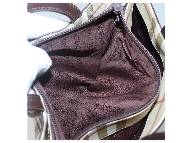 Borsa a mano in PVC beige con motivo Nova Check di BURBERRY Argento Auth ki5862 - vista 13