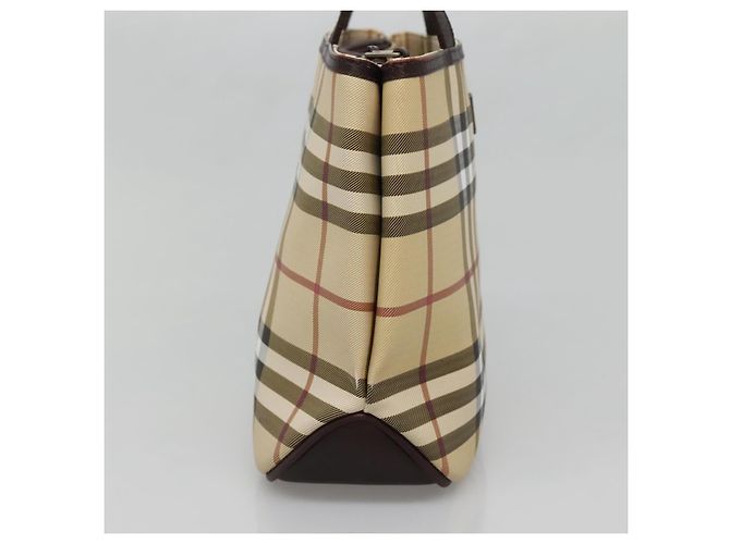 Borsa a mano in PVC beige con motivo Nova Check di BURBERRY Argento Auth ki5862 - vista 17