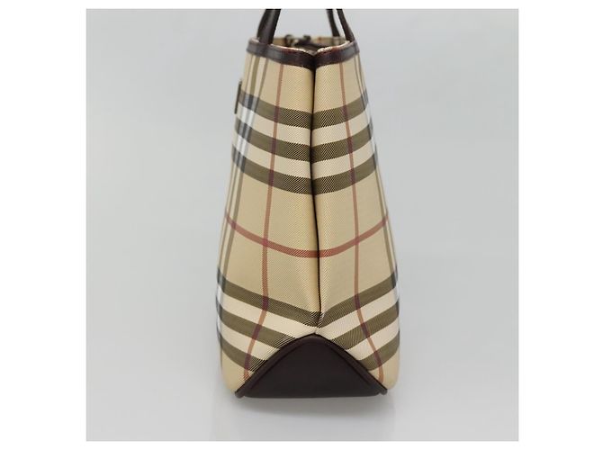 Borsa a mano in PVC beige con motivo Nova Check di BURBERRY Argento Auth ki5862 - vista 18