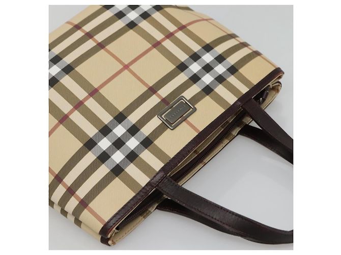 Borsa a mano in PVC beige con motivo Nova Check di BURBERRY Argento Auth ki5862 - vista 19