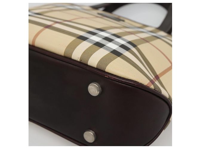Borsa a mano in PVC beige con motivo Nova Check di BURBERRY Argento Auth ki5862 - vista 2