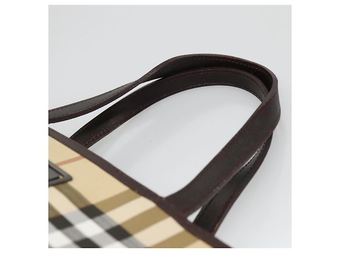 Borsa a mano in PVC beige con motivo Nova Check di BURBERRY Argento Auth ki5862 - vista 21