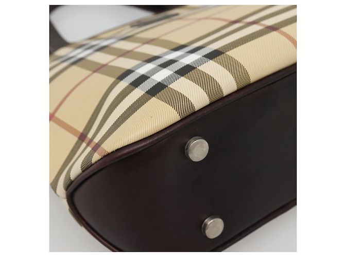 Borsa a mano in PVC beige con motivo Nova Check di BURBERRY Argento Auth ki5862 - vista 3