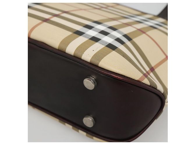 Borsa a mano in PVC beige con motivo Nova Check di BURBERRY Argento Auth ki5862 - vista 4