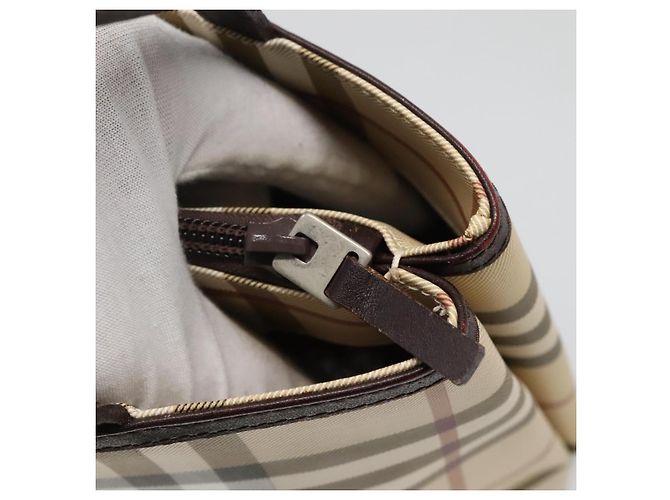 Borsa a mano in PVC beige con motivo Nova Check di BURBERRY Argento Auth ki5862 - vista 6