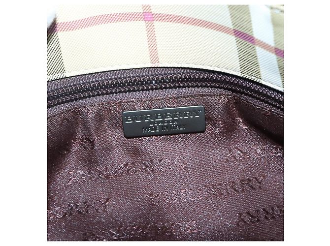Borsa a mano in PVC beige con motivo Nova Check di BURBERRY Argento Auth ki5862 - vista 7
