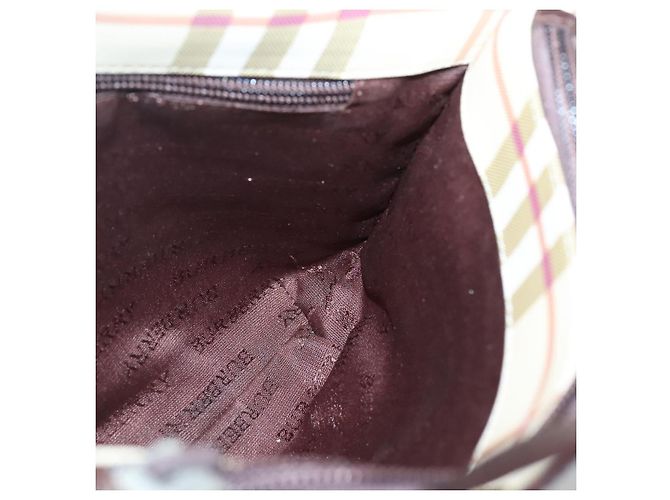 Borsa a mano in PVC beige con motivo Nova Check di BURBERRY Argento Auth ki5862 - vista 9