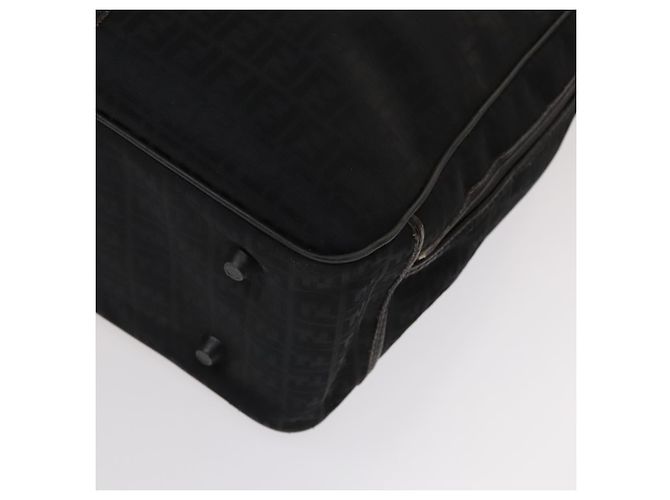 FENDI Zucchino Canvas Boston Tasche Silber Schwarz Auth 127858 - Ansicht 10