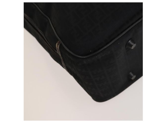 FENDI Zucchino Canvas Boston Tasche Silber Schwarz Auth 127858 - Ansicht 11