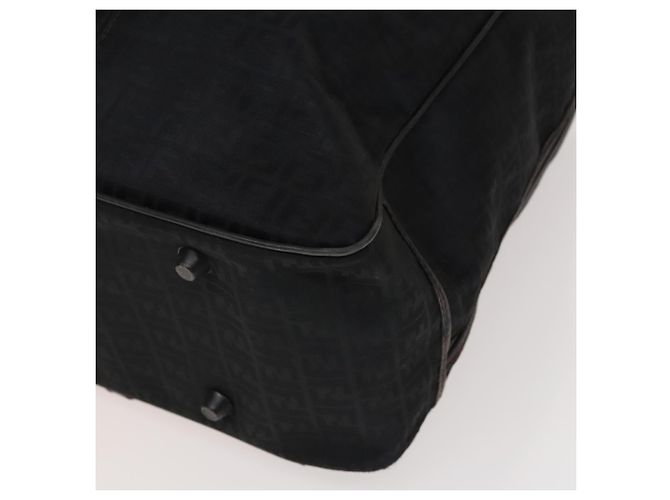 FENDI Zucchino Canvas Boston Tasche Silber Schwarz Auth 127858 - Ansicht 12