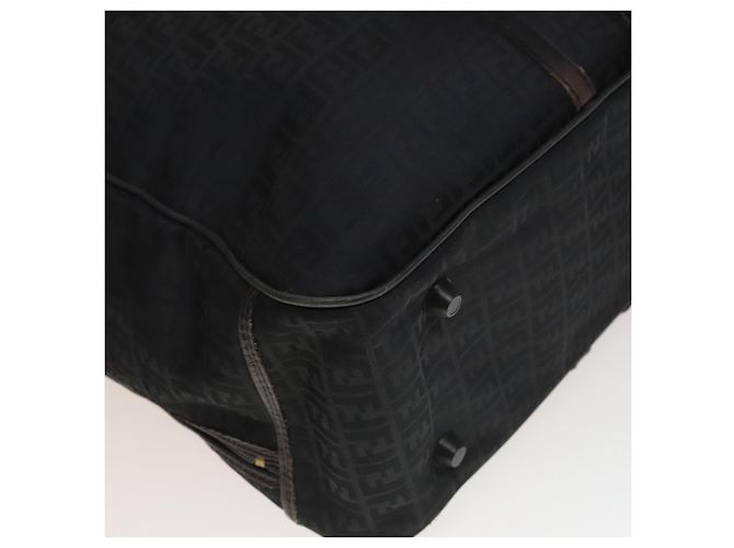 FENDI Zucchino Canvas Boston Tasche Silber Schwarz Auth 127858 - Ansicht 13