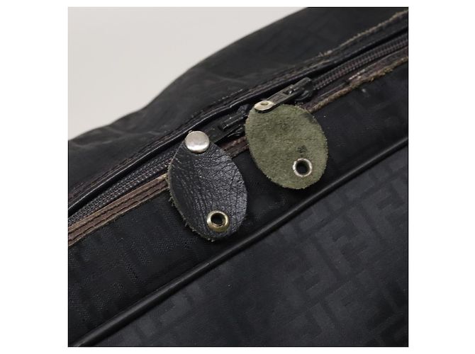 FENDI Zucchino Canvas Boston Tasche Silber Schwarz Auth 127858 - Ansicht 15