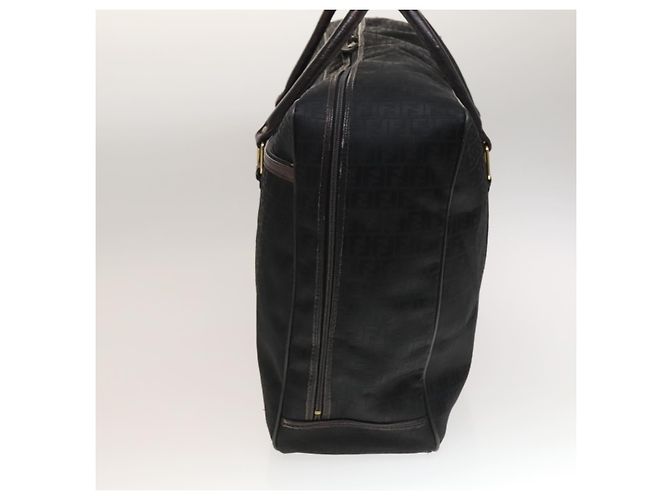 FENDI Zucchino Canvas Boston Tasche Silber Schwarz Auth 127858 - Ansicht 4