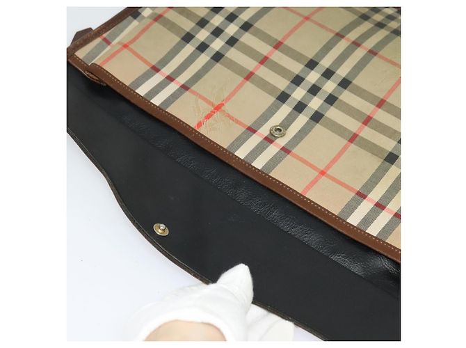 Autre Marque Burberrys Nova Check Clutch Bag aus Canvas Beige Auth bs28158 - Ansicht 13