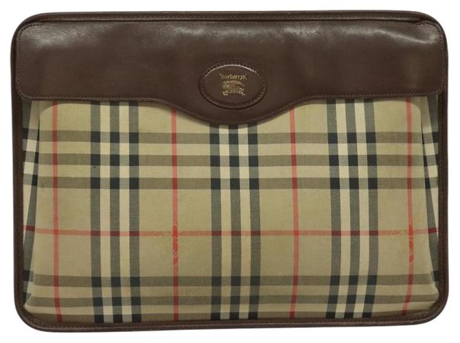Autre Marque Burberrys Nova Check Clutch Bag aus Canvas Beige Auth bs28158 - Ansicht 2
