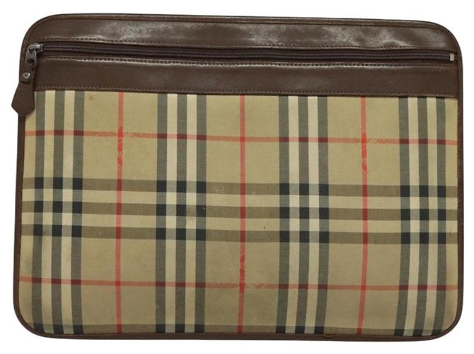 Autre Marque Burberrys Nova Check Clutch Bag aus Canvas Beige Auth bs28158 - Ansicht 3