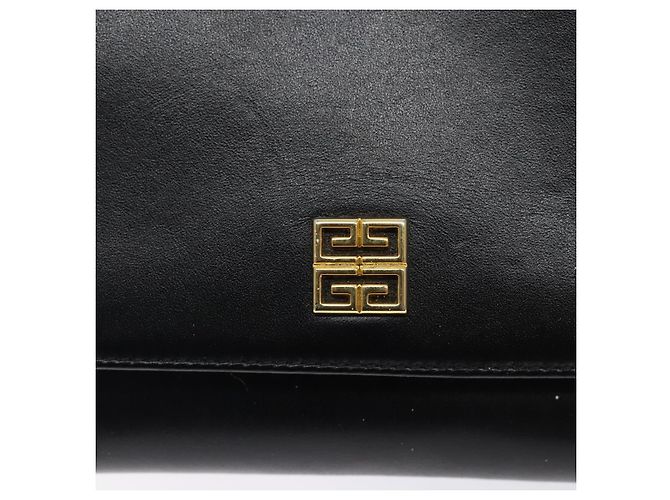 Bolsa de Ombro GIVENCHY em Couro Preto e Ouro Auth bs28141 Dourado - vista 14