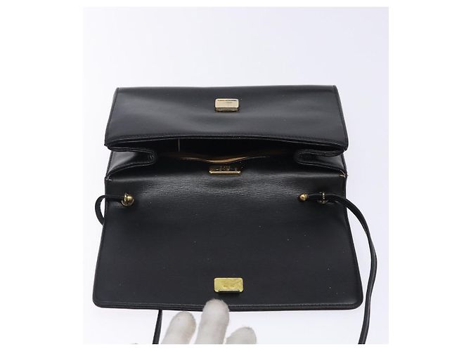 Bolsa de Ombro GIVENCHY em Couro Preto e Ouro Auth bs28141 Dourado - vista 15