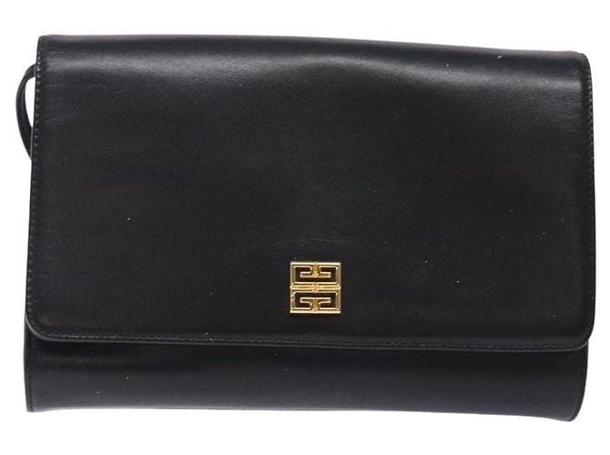 Bolsa de Ombro GIVENCHY em Couro Preto e Ouro Auth bs28141 Dourado - vista 2