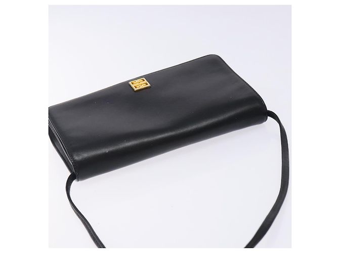 Bolsa de Ombro GIVENCHY em Couro Preto e Ouro Auth bs28141 Dourado - vista 6