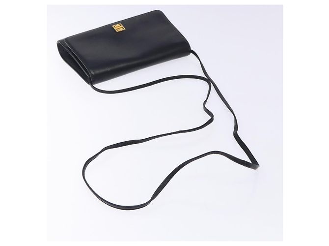 Bolsa de Ombro GIVENCHY em Couro Preto e Ouro Auth bs28141 Dourado - vista 7