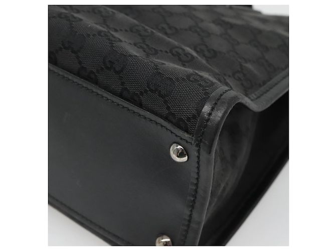 Borsa a Spalla GG Canvas Gucci Nera Argento 110292 Auth ki5866 Nero - vista 12