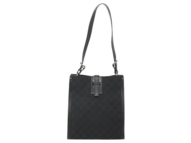 Borsa a Spalla GG Canvas Gucci Nera Argento 110292 Auth ki5866 Nero - vista 2