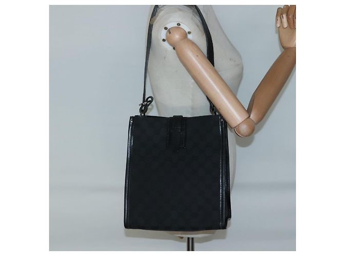 Borsa a Spalla GG Canvas Gucci Nera Argento 110292 Auth ki5866 Nero - vista 20