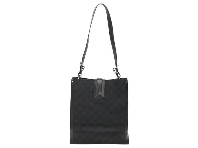 Borsa a Spalla GG Canvas Gucci Nera Argento 110292 Auth ki5866 Nero - vista 3