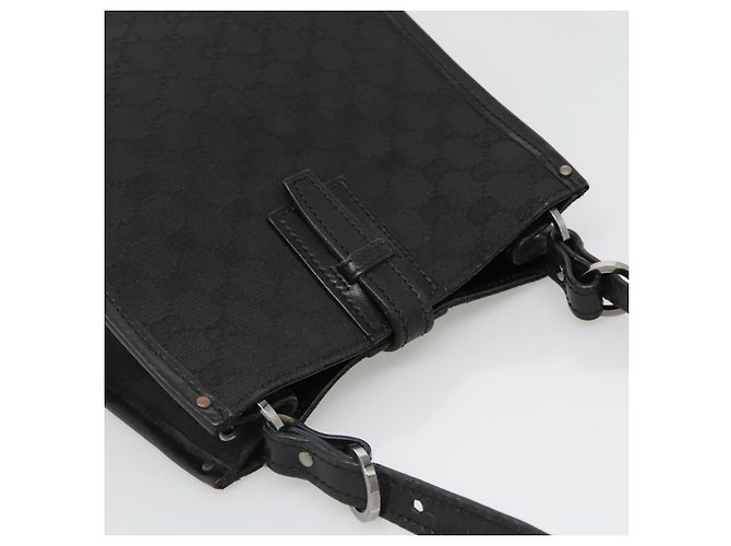Borsa a Spalla GG Canvas Gucci Nera Argento 110292 Auth ki5866 Nero - vista 6