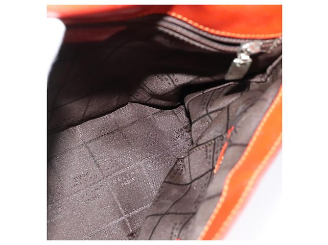 Céline CELINE Schultertasche aus Canvas Orange Silber Authentisch sw1304 - Ansicht 10