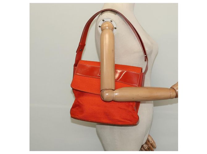 Céline CELINE Schultertasche aus Canvas Orange Silber Authentisch sw1304 - Ansicht 15