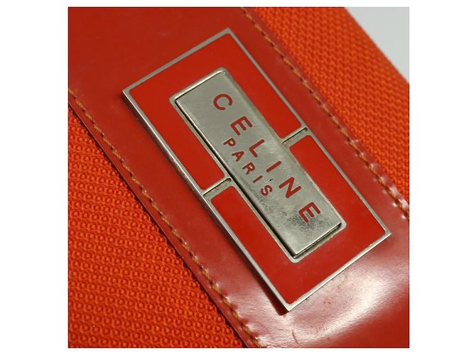 Céline CELINE Schultertasche aus Canvas Orange Silber Authentisch sw1304 - Ansicht 6