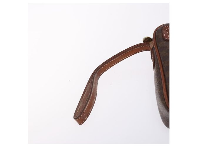 Céline Clutch in tela Macadam CELINE in pelle PVC marrone oro Auth bs27308 D'oro - vista 12